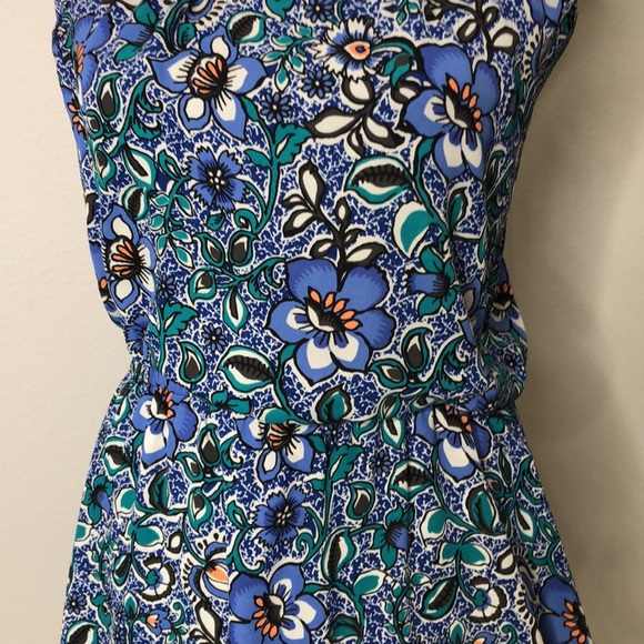 Express Strapless Asymmetrical Floral Dress Size Small - Picture 4 of 9